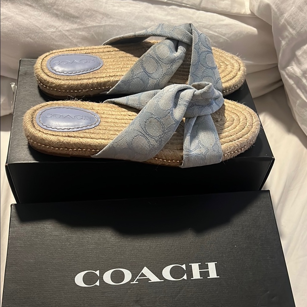 Coach Women's Blue Espadrille Sandals